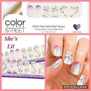 Color Street Nails She’s Lit Retired Rare HTF Polish Strips